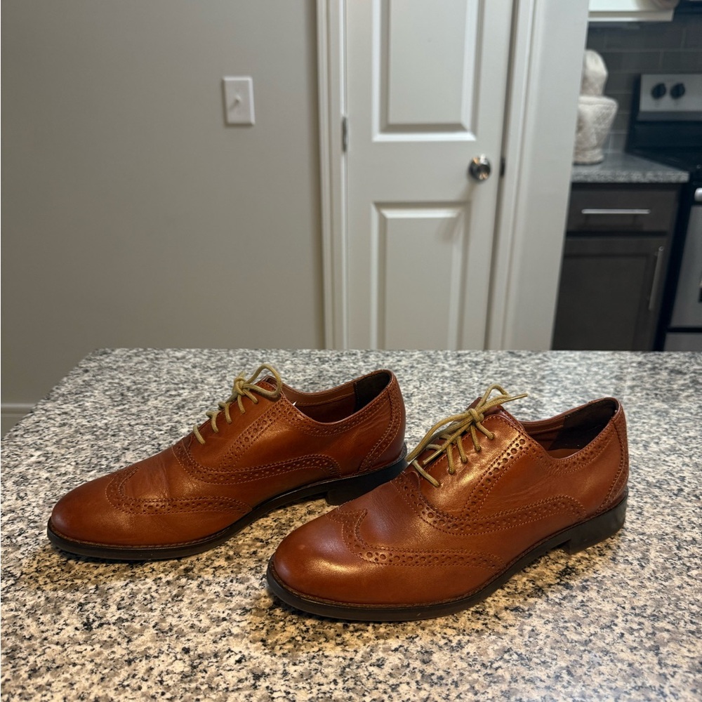 Cole Haan Brown Leather Women's Wingtip Oxfords
